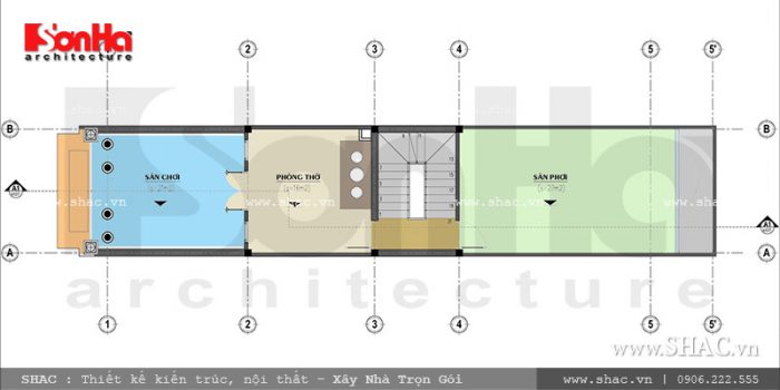 Mặt bằng tầng 4 nhà ống kiến trúc cổ điển Pháp sh nop 0115