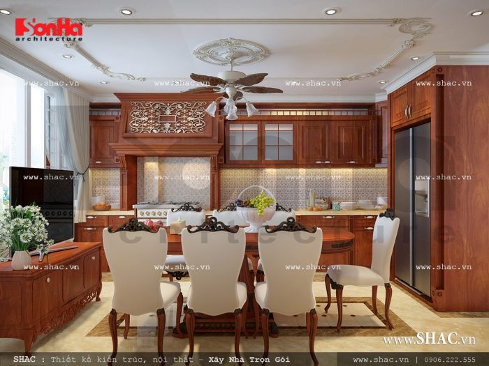 Mẫu nội thất phòng bếp phong cách Pháp đẹp sh nop 0110