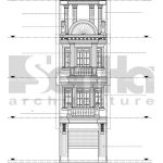 Mặt đứng B A nhà ống kiến trúc cổ điển Pháp sh nop 0115