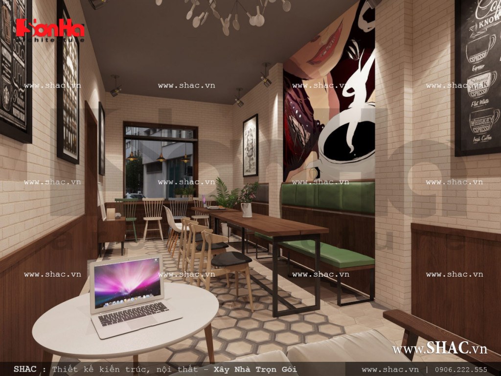 Mẫu thiết kế nội thất phòng 2 quán cafe đẹp đẳng cấp sh bck 0040