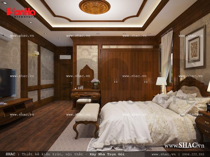 Nội thất phòng ngủ bố mẹ phong cách cổ điển sh nop 0111