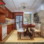 Thiết kế nội thất phòng bếp cổ điển sang trọng sh nop 0110