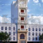 Kiến trúc mặt tiền đẹp của nhà phố 6 tầng kiểu Pháp sh nop 0114