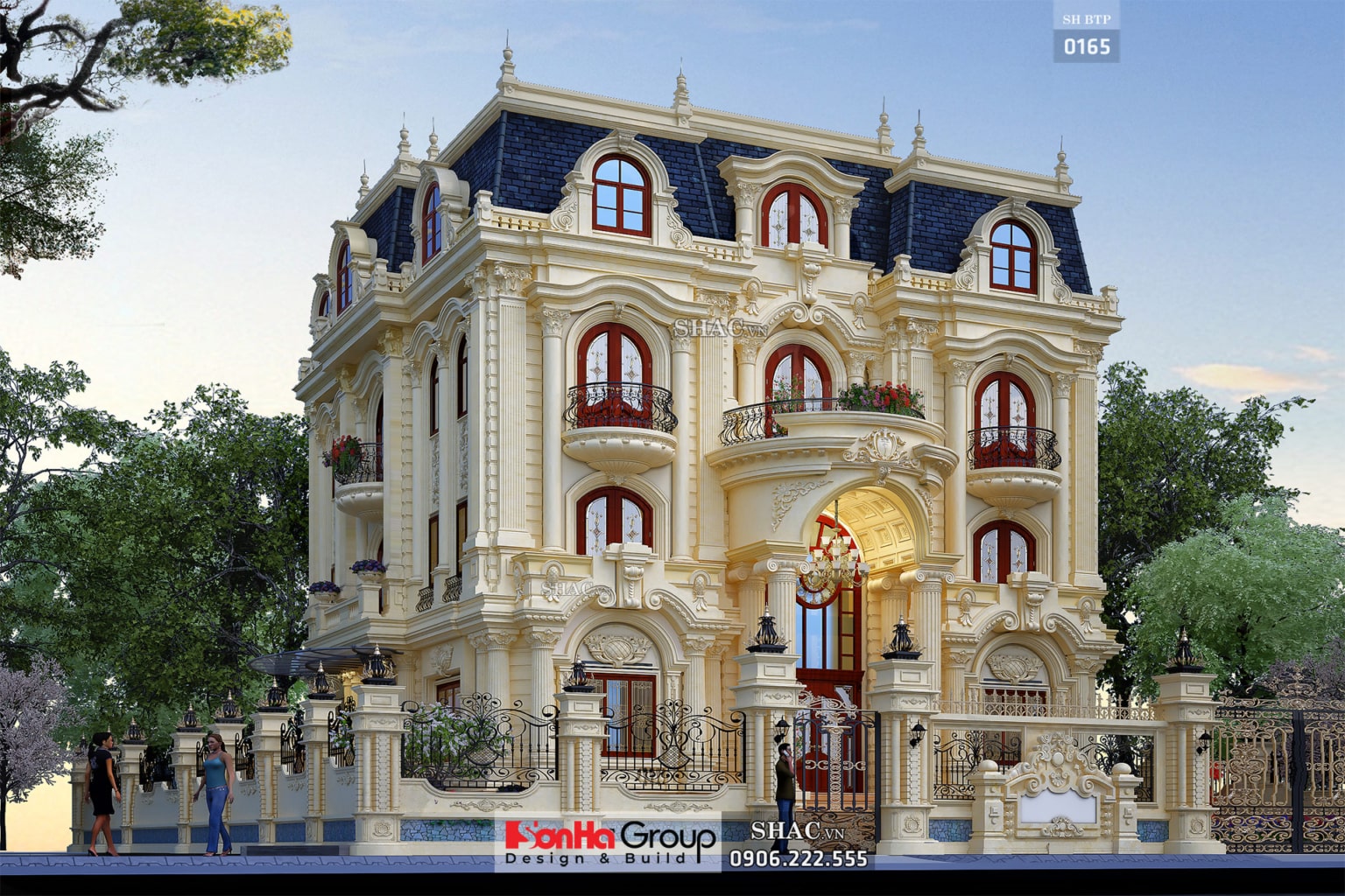 biệt thự tân cổ điển Pháp biệt thự 4 tầng Pháp