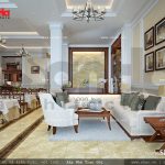 Khu phòng ăn kết hợp quầy lễ tân khách sạn cổ điển Pháp sh ks 0026