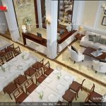 Khu phòng ăn kết hợp quầy lễ tân khách sạn sh ks 0026