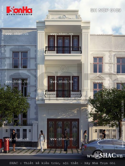 Mẫu nhà ống kiến trúc pháp đẹp sh nop 0109