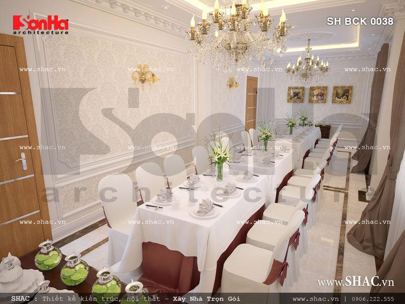 Mẫu nội thất cổ điển phòng ăn VIP 5 sang trọng SH BCK 0038