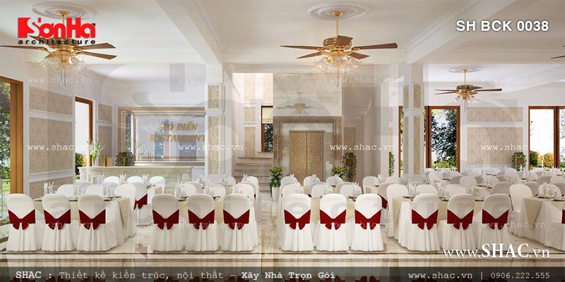 Mẫu nội thất phòng ăn hội trường nhà hàng đẳng cấp SH BCK 0038