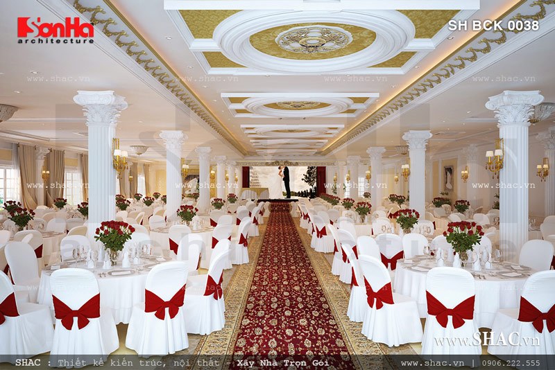 Mẫu nội thất phòng tiệc cưới nhà hàng sang trọng SH BCK 0038