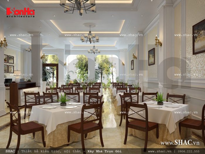 Mẫu quầy lễ tân khách sạn cổ điển sang trọng sh ks 0026