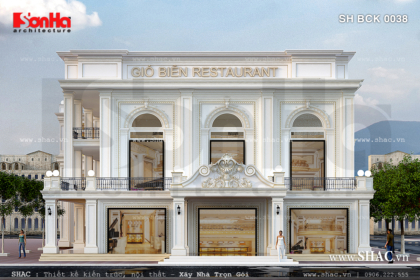 Mẫu thiết kế nhà hàng sang trọng kiến trúc Pháp SH BCK 0038