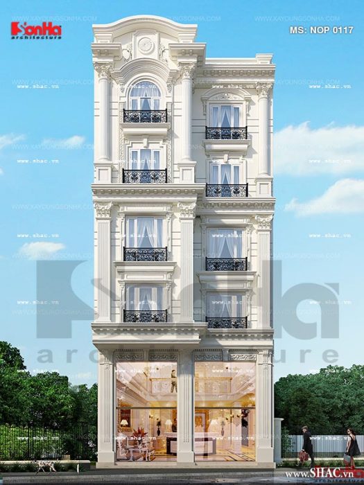 Mặt tiền nhà phố kiến trúc Pháp sang trọng tại Sài Gòn sh nop 0117