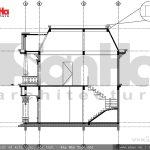 Mặt cắt 3-3 biệt thự Pháp đẹp sh btp 0093