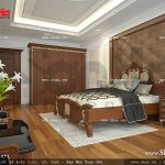 Mẫu thiết kế nội thất phòng ngủ 1 view 2 nhà phố kiến trúc Pháp sh nop 0117