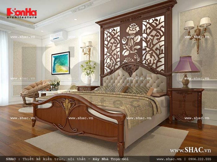 Thiết kế nội thất phòng ngủ 2 view 1 nhà phố kiến trúc Pháp sh nop 0117