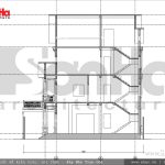 Mặt cắt 2-2 thiết kế biệt thự Pháp tại Ninh Bình sh btp 0094