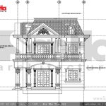 Mặt đứng A-D biệt thự Pháp đẹp sh btp 0093