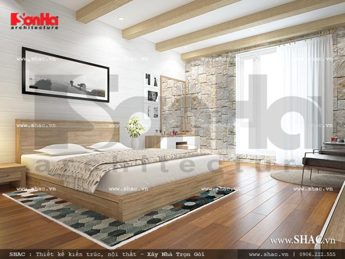 Mẫu thiết kế nội thất phòng ngủ 3 view 1 nhà phố kiến trúc Pháp sh nop 0117