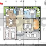 Mặt bằng thiết kế tầng 1 biệt thự Pháp tại Ninh Bình