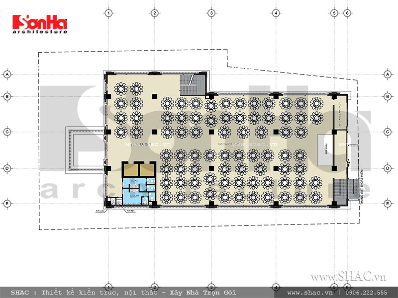 Tổ Hợp Khách Sạn 4 Sao, Nhà Hàng, Trung Tâm Tổ Chức Sự Kiện Triệu Lan – SH KS 0029 8 Mặt bằng tầng 2 khách sạn nhà hàng trung tâm tổ chức sự kiện sh ks 0029