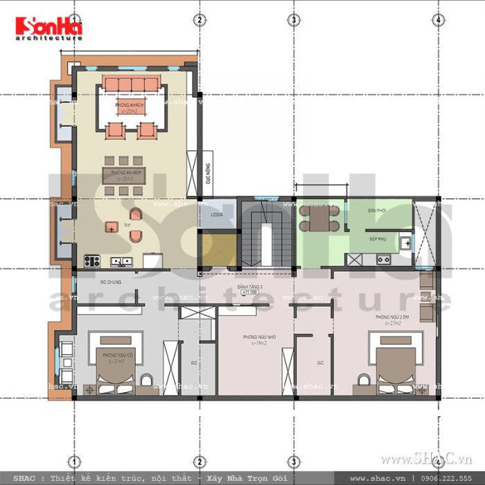 Mặt bằng tầng 4 nhà ở kết hợp kinh doanh sh nop 0116