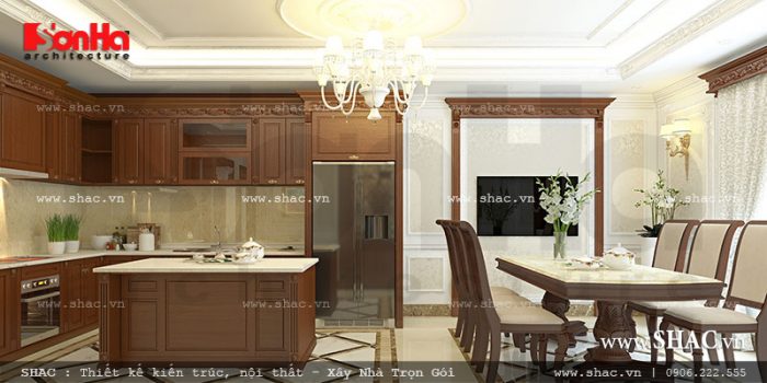 Thiết kế nội thất phòng bếp ăn nhà phố kiến trúc Pháp sh nop 0117