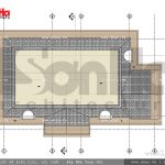 Mặt bằng tầng mái biệt thự Pháp đẹp đẳng cấp sh btp 0093