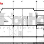 Mặt cắt 1-1 biệt thự Pháp đẹp sh btp 0093