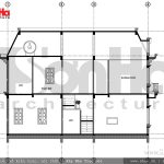 Mặt cắt 2-2 biệt thự Pháp đẹp sh btp 0093