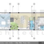 Mặt bằng tầng 1 nhà phố kiến trúc cổ điển Pháp tại Hải Dương sh nop 0119