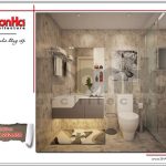 Thiết kế nội thất wc tầng 3 nhà ống Pháp 6 tầng SH NOP 0118