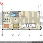 Mặt bằng tầng 1 nhà ống Pháp tại Hải Phòng sh nop 0118