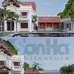 Mẫu thiết kế biệt thự cổ điển 2 tầng mái ngói đỏ tại Tiên Lãng Hải Phòng sh btp 0095