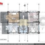 Mặt bằng tầng 2 biệt thự kiến trúc Pháp tại Tiên Lãng Hải Phòng sh btp 0095