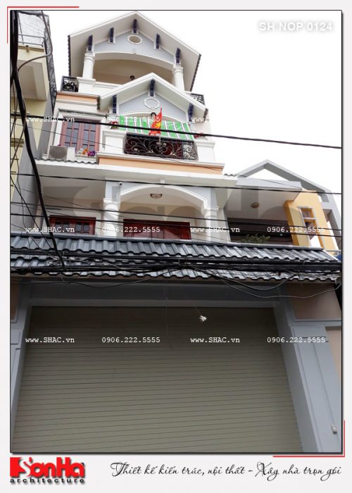 1 Ảnh thực tế kiến trúc nhà ống cổ điển 4 tầng tại hải phòng sh nop 0124