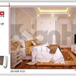Mẫu thiết kế nội thất phòng ngủ khách nhà phố kiến trúc Pháp sh nop 0121