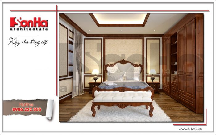 Thiết kế nội thất phòng ngủ đẹp nhà phố cổ điển sh nop 0125