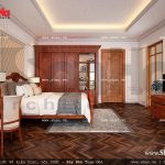 Thiết kế nội thất phòng ngủ gỗ cổ điển đẹp sang trọng sh nop 0120