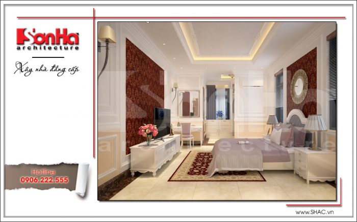 Mẫu thiết kế nội thất phòng ngủ biệt thự hiện đại đẹp mắt với gam màu tinh tế hợp thời 