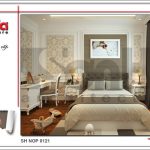 Thiết kế nội thất phòng ngủ con trai 2 nhà phố kiến trúc Pháp sh nop 0121