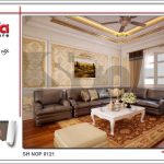 Mẫu thiết kế nội thất phòng sinh hoạt chung nhà phố kiến trúc Pháp sh nop 0121