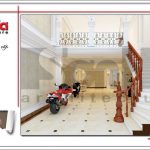 Nội thất gara thông thoáng rộng đẹp nhà phố cổ điển sh nop 0125