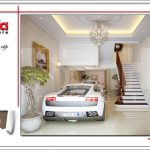 Thiết kế nội thất gara oto nhà phố 6 tầng tại Quảng Ninh sh nod 0123