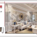 Thiết kế nội thất phòng khách cổ điển sang trọng sh nop 0122