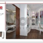 Thiết kế nội thất phòng thay đồ nhà ống hiện đại tại Quảng Ninh sh nod 0159