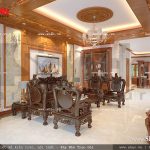 Mẫu thiết kế nội thất phòng khách cổ điển sang trọng sh nop 0120