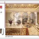Thiết kế nội thất phòng khách cổ điển sang trọng nhà phố kiến trúc Pháp sh nop 0121