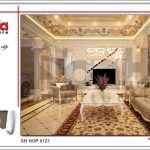 Mẫu thiết kế nội thất phòng khách cổ điển sang trọng nhà phố kiến trúc Pháp sh nop 0121