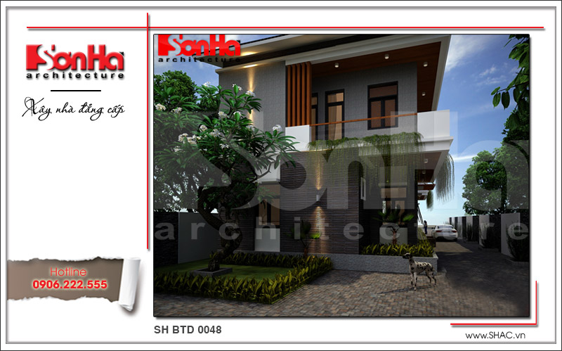 Mẫu biệt thự hiện đại 2 tầng mặt tiền hơn 8m rộng 200m2 - SH BTD 0048 6 Mẫu biệt thự đẹp kiến trúc hiện đại 2 tầng tại Cần Thơ sh btd 0048